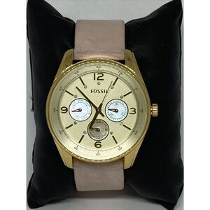 Fossil Justine BQ1475 Men's Pink Leather Analog Dial Quartz Genuine Watch OP807